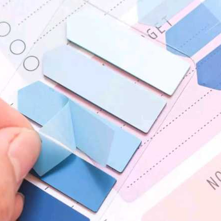 

Lembar Catatan Tempel Kotak Warna-warni Morandi Stiker Penanda Indeks Tahan Air Warna Soli