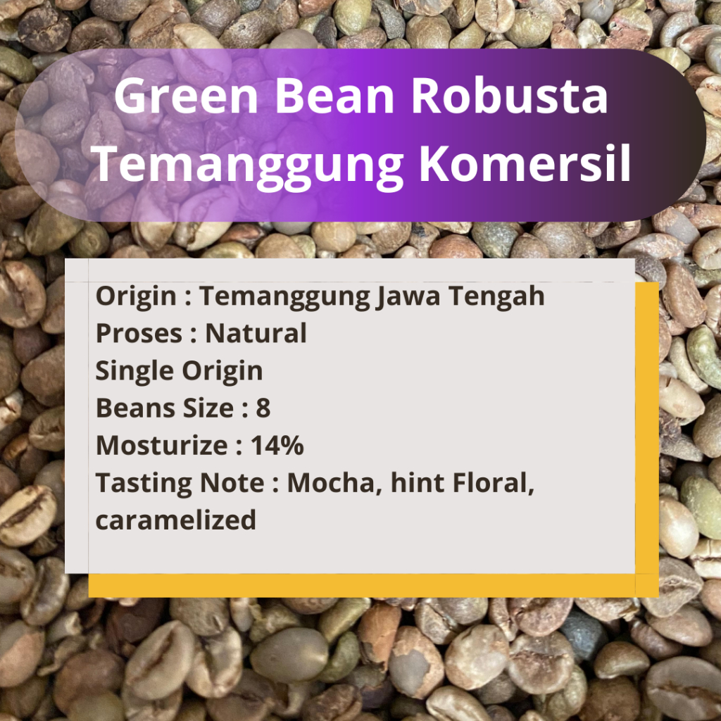 

Green Bean Robusta Temanggung Natural 1KG