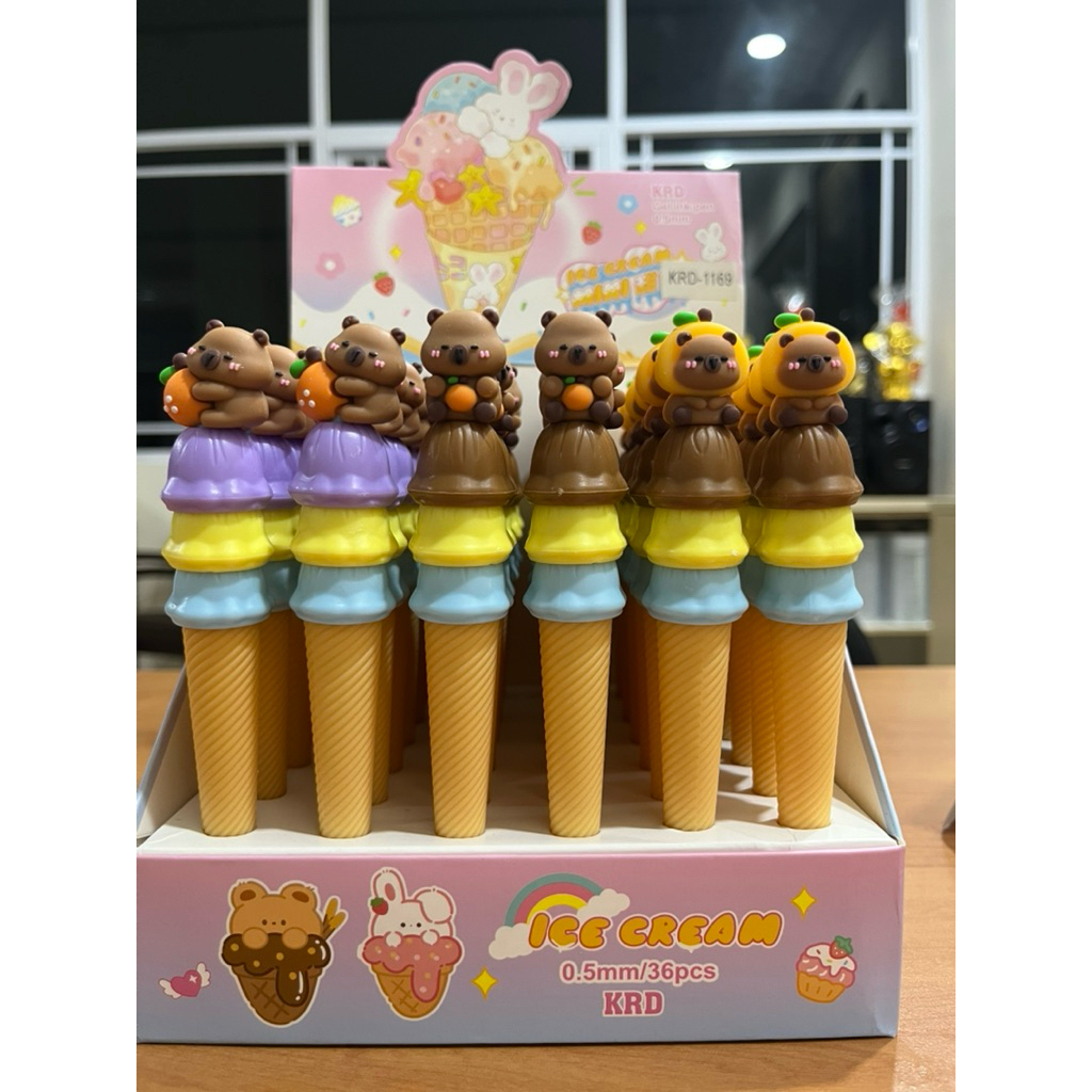 

gel Ink Pen Capybara Ice cream 0.5 mm pulpen capybara