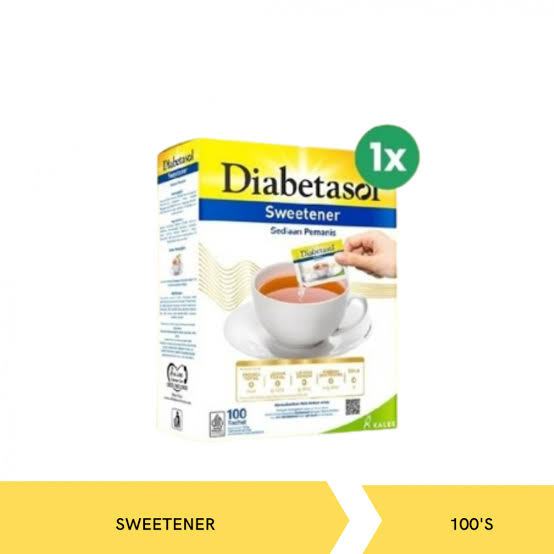 

Diabetasol sweetener 100 sachet gula pemanis tanpa kalori