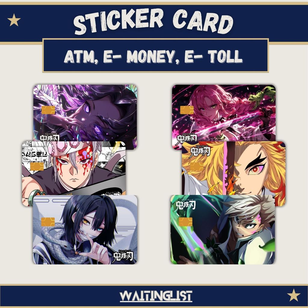 

Stiker Skin Card ATM E-M0ney Shinobu Mitsuri Tengen Rengoku Iguro Anime Kimetsu No Yaiba