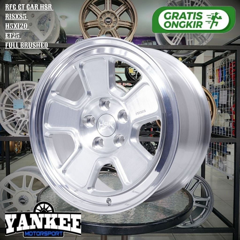 Velg Racing HSR RFG GT CAR RING 18 Lobang 5 PCD 12O Pelek untuk Mobil BMW,BYD SONG PRO