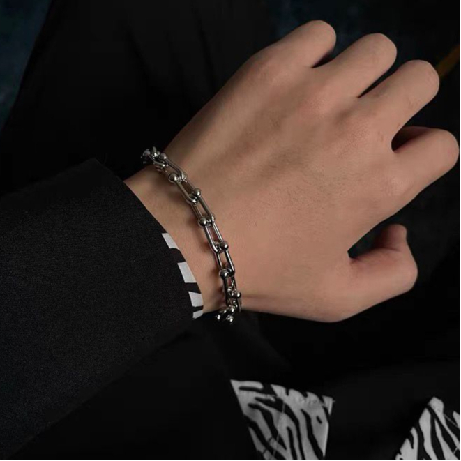 Gelang Pria Rantai Titanium Asli Original Anti Karat / Gelang Pria Titanium