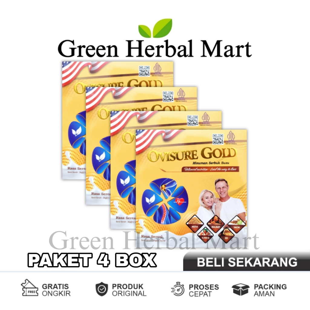 

4 Box Ovisure Gold Susu Untuk Memulihkan Kerusakan Tulang Dan Sendi Original Asli BPOM