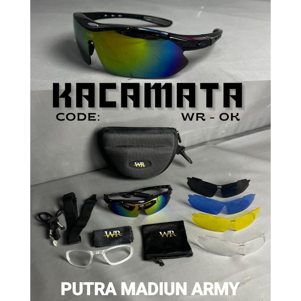 Kacamata Tactical / kacamata WR Tactical 5 lensa / kacamata WR-OK