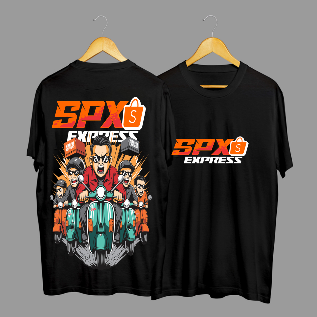 Kaos Tshirt Baju Distro SPX Xpress Kurir Paket Campagin Shopee COD Premium Terbaru