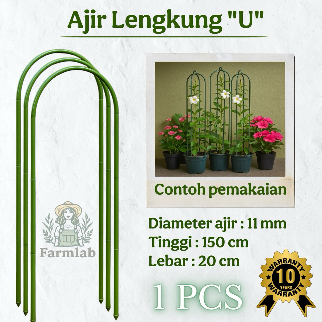 AJIR TANAMAN LENGKUNG “U” DIAMETER 11 x 1500 MM