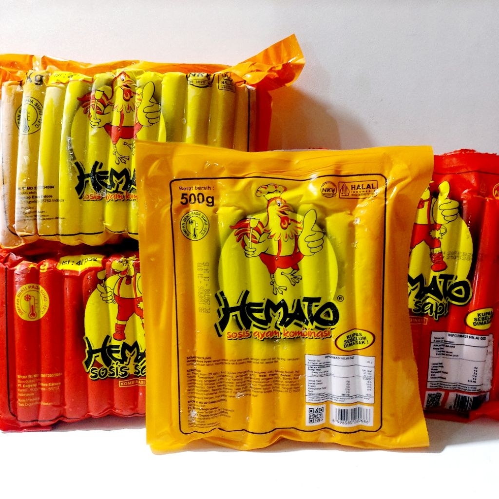 

SOSIS HEMATO RASA SAPI & AYAM TERSEDIA UKURAN 1KG & 500 GRAM