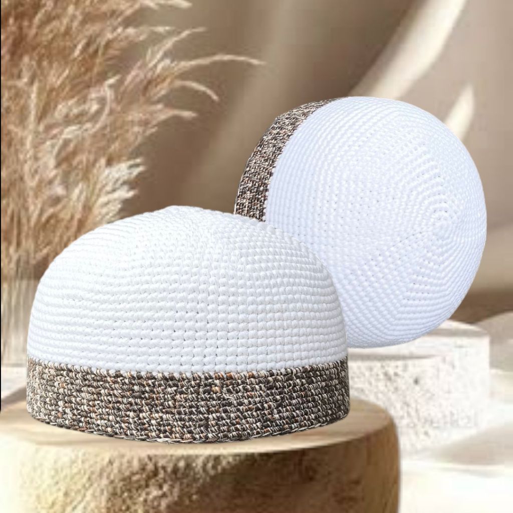 Imama.id Peci Rajut Yaman Premium Mix Warna Gradasi Sulam Tangan Benang Katun