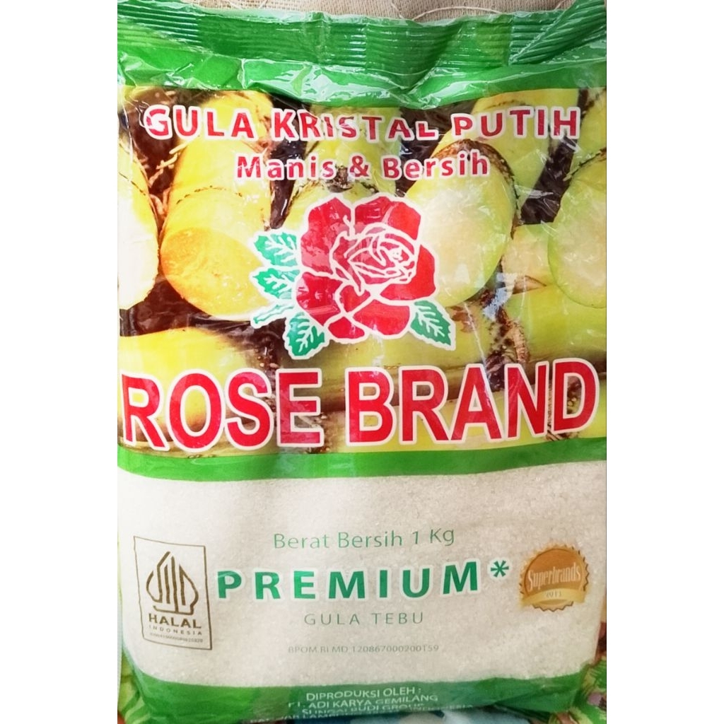 

Rose brand gula pasir putih pck 1 kg