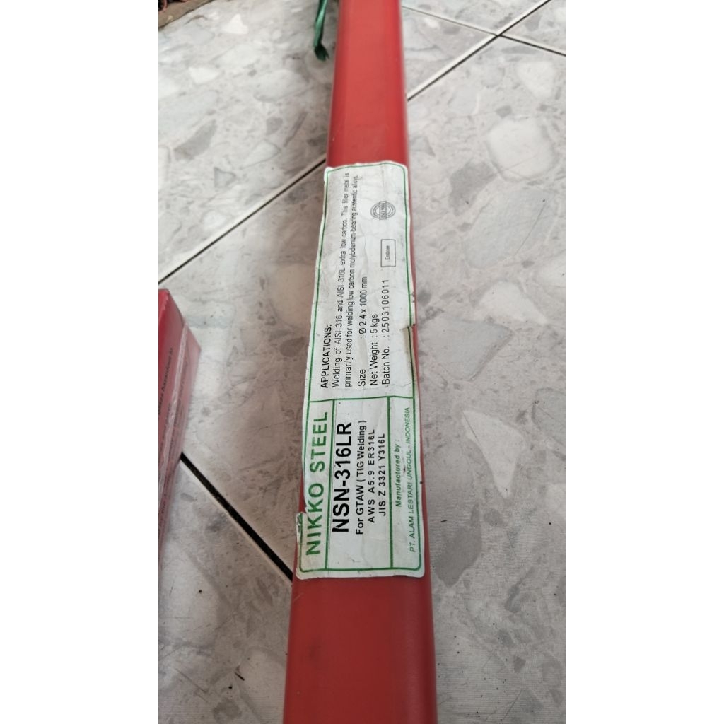 KAWAT LAS ARGON TIG STAINLESS STEEL NSN-316LR Size. 2.4MM