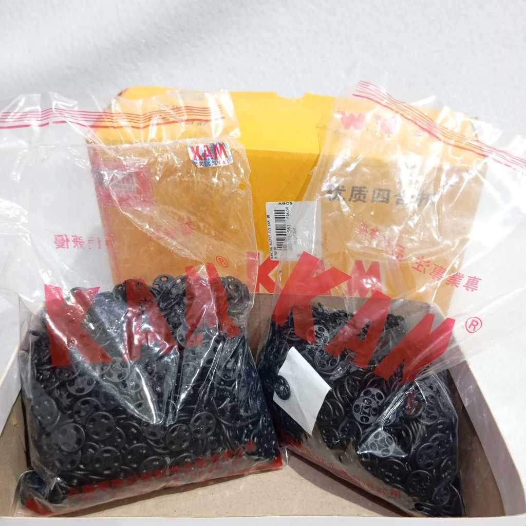 Kancing Kam/ Kancing  Cetet Jepret Snap Button Plastik KAM Hitam Putih 10mm 1000 pcs