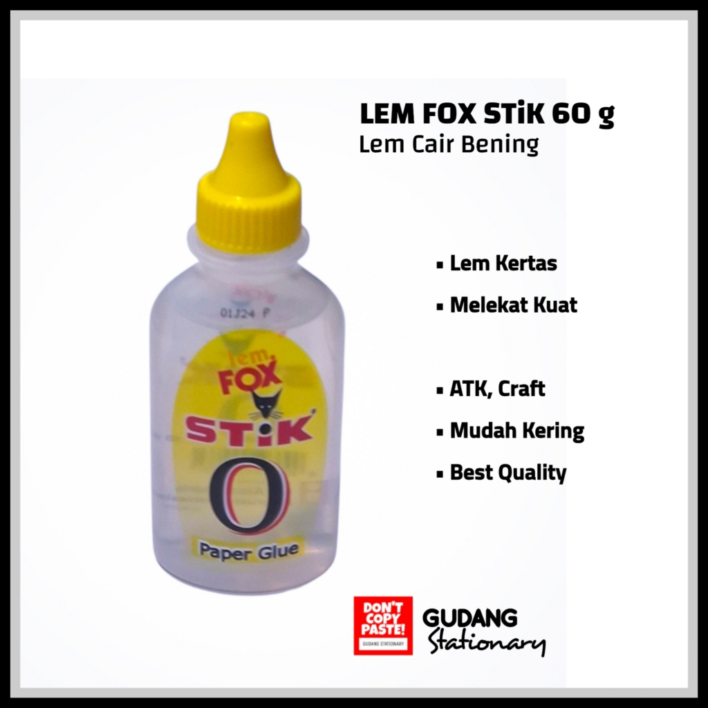 

Lem Cair Bening | Paper Glue | Lem FOX STiK 60 gram