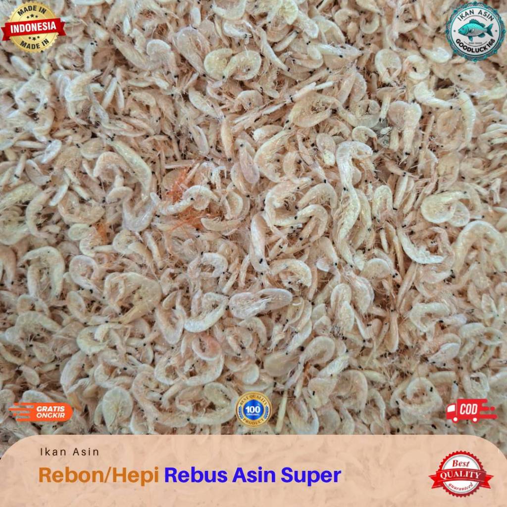 

Hepi Rebus Super / Udang Rebon Asin Kering 250gram, 500gram, 1kg