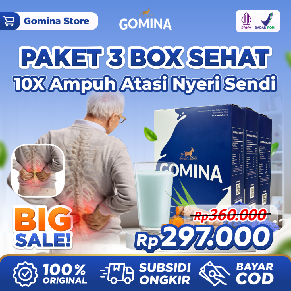 

Gomina Paket 3 Box Susu Kambing Etawa - Mengatasi Peradangan dan Nyeri Sendi - Susu Kambing Etawa 100% Original