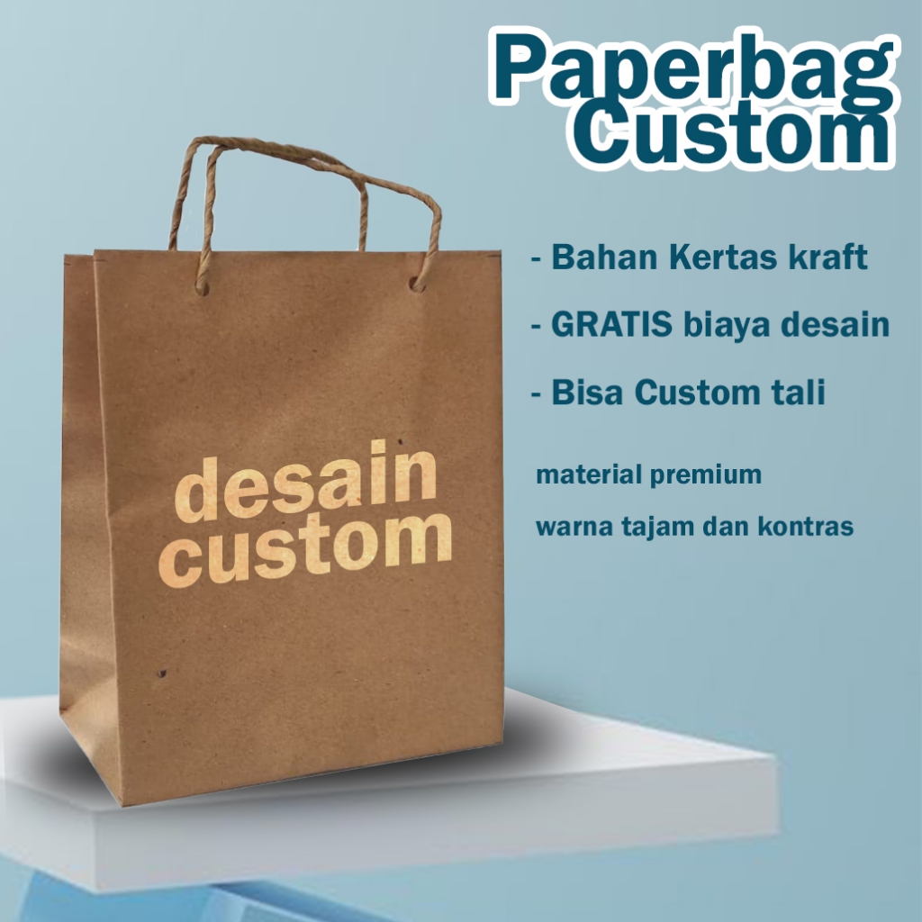 

[CUSTOM DESAIN] Paperbag 22 Tas Souvenir Kertas Kraft 150 gsm 100pcs