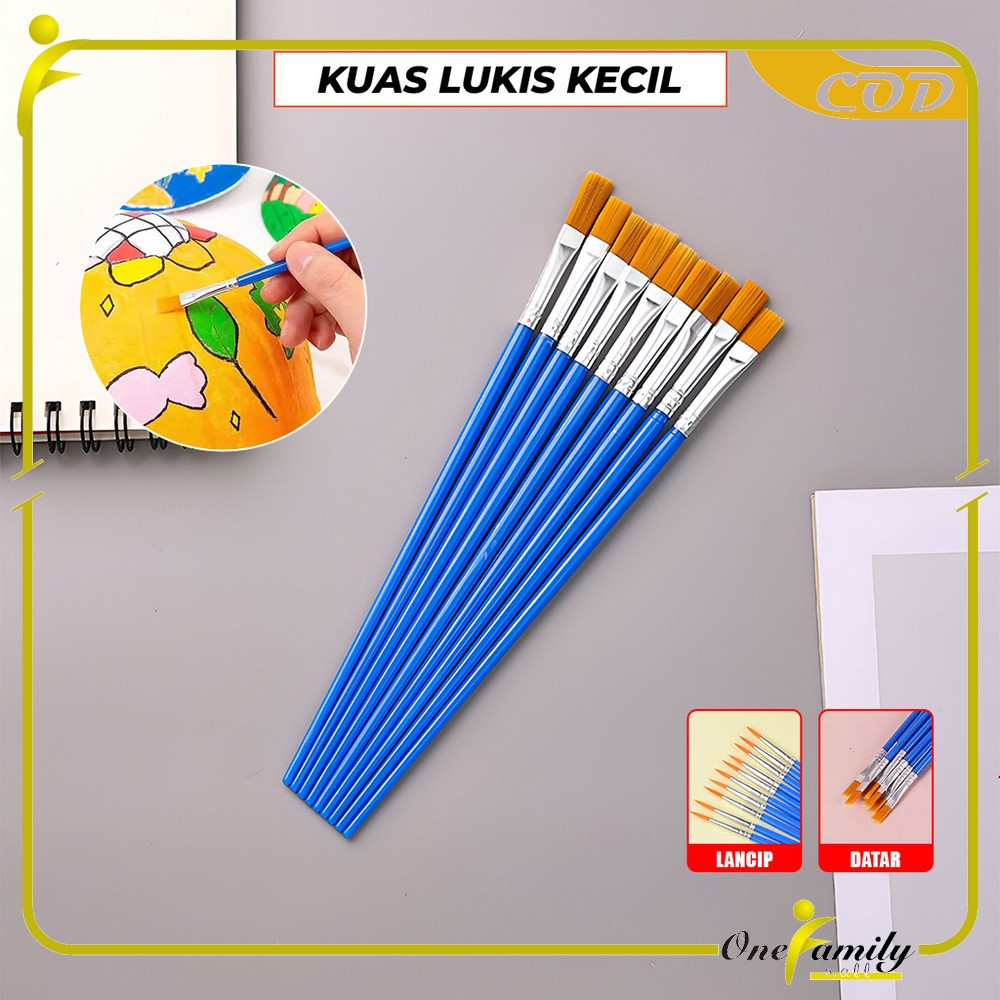 

EC ONE-A98 Kuas Lukis Cat Air Paint Brush Nilon Ujung Pointed dan Flat / Kuas Kecil Lancip Datar Art Brush Cat Minyak Akrilik