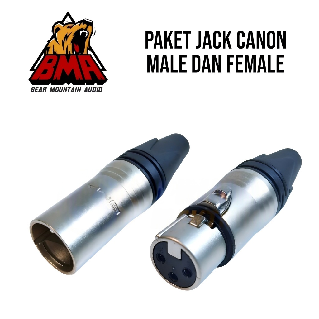 Jack BMA Jack Canon Male/Female XLR Male & Female Connector Metal Iron MALE Plug Canon FEMALE 3 Pin