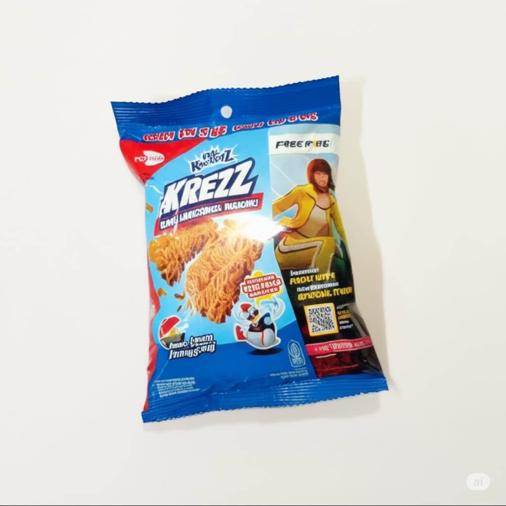 

Snack Mie kremez krezz rasa ayam panggang 30gr x 10 pcs rencengan