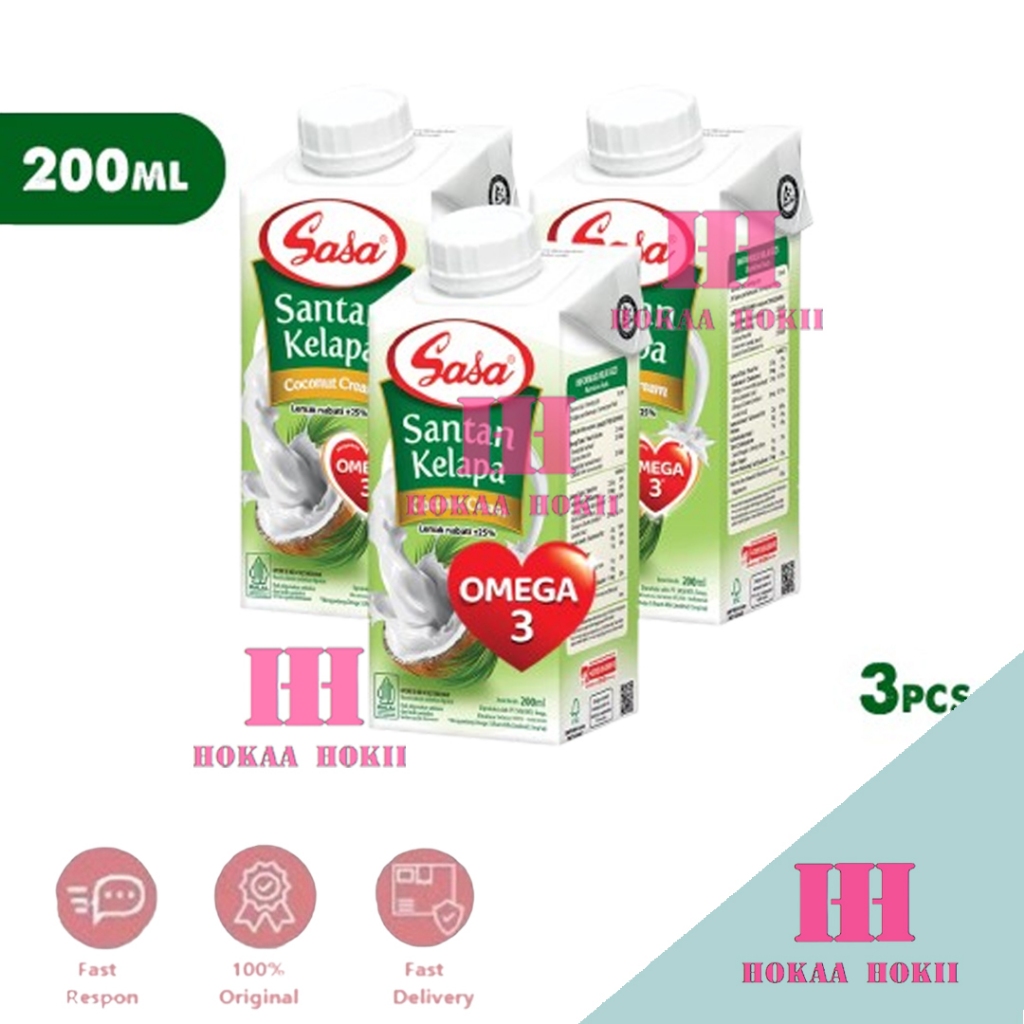 

Sasa Santan Cair Kelapa Asli Paket Isi 3 pcs x 200ml