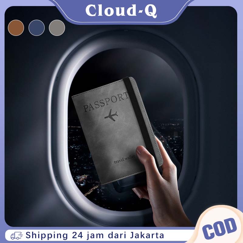 Dompet Paspor Kulit / Tas Paspor Perjalanan Multifungsi / Bahan Kulit Premium