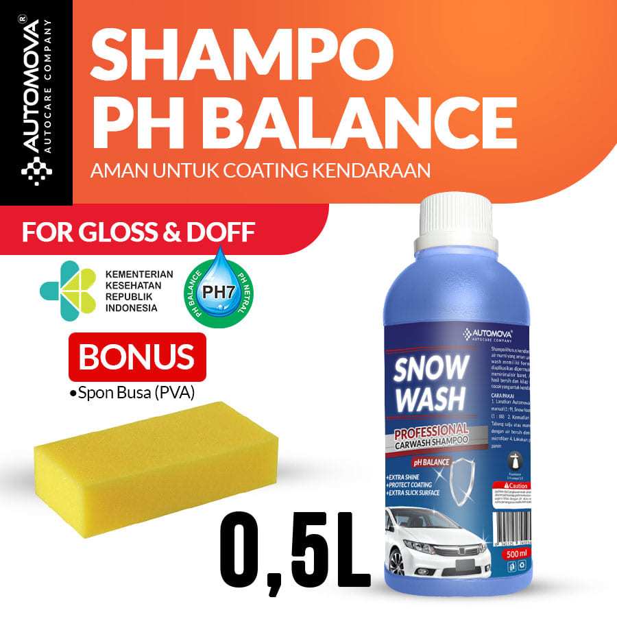 AUTOMOVA - Shampo Motor Doff Matte Coating Nano Ceramic Snow Wash 500 ml / SNOW500 - SPONS