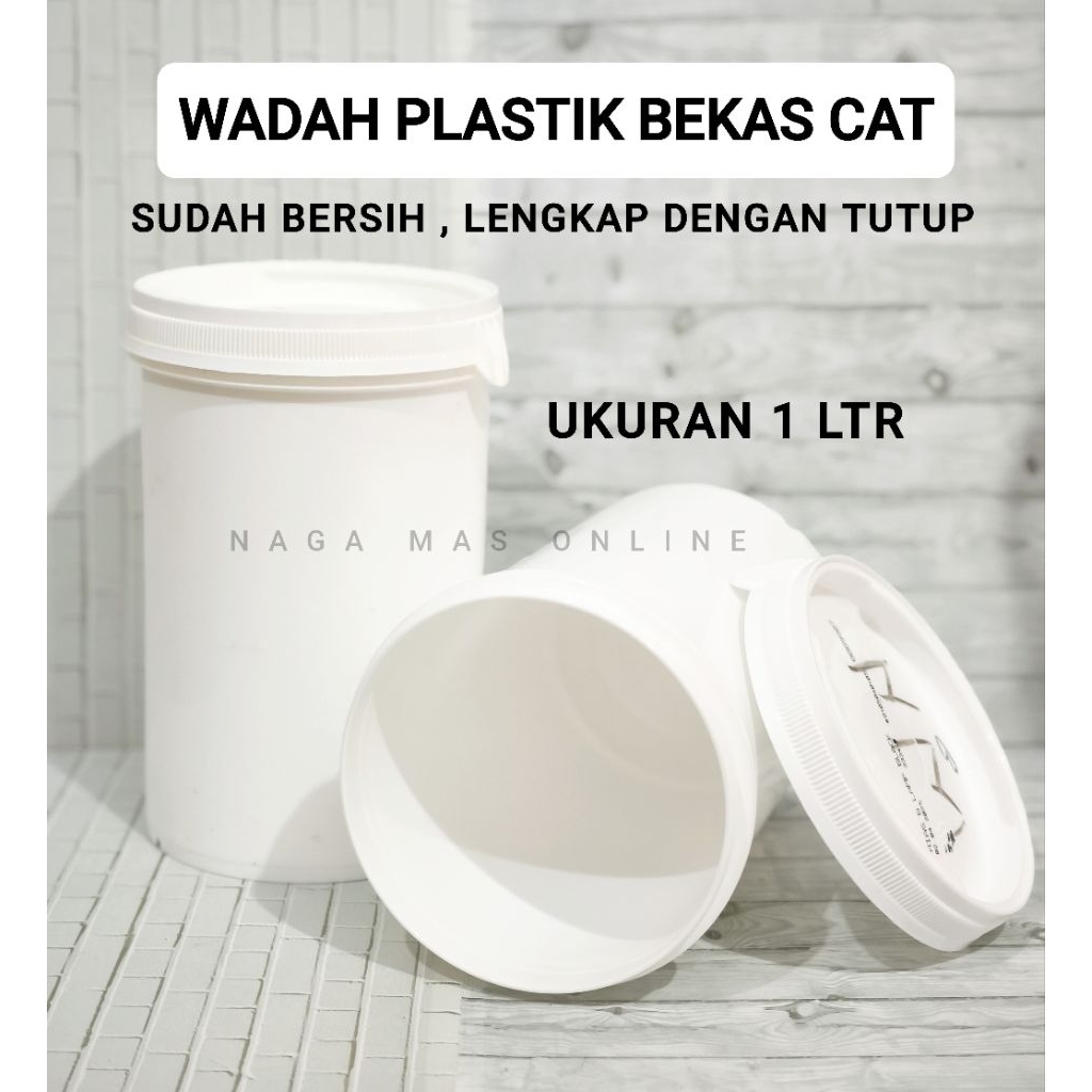 WADAH PLASTIK BEKAS CAT 1 LTR PER PCS / TOPLES PLASTIK KOSONG / KALENG PLASTIK BEKAS CAT