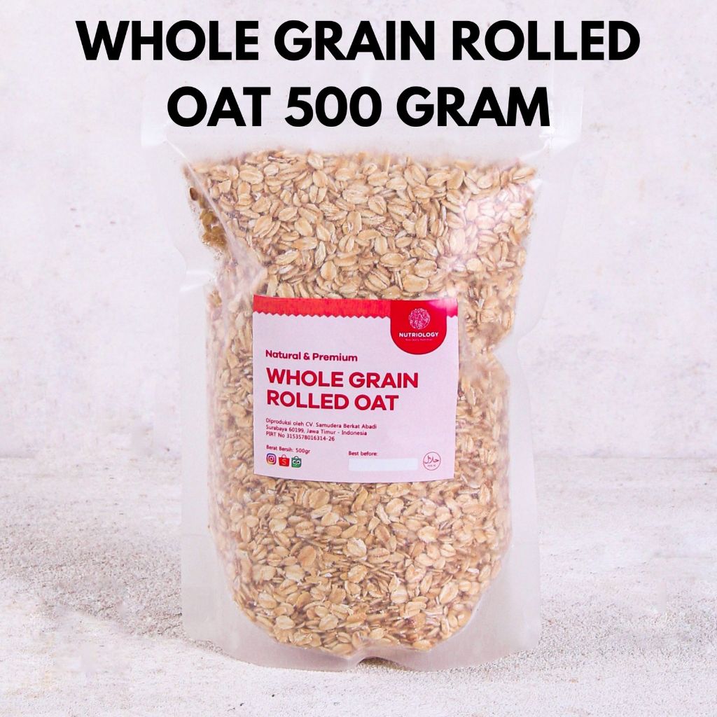 

Rolled Oat oatmeal wholegrain Gandum Utuh Kasar 500 gr Natural Premium Alami