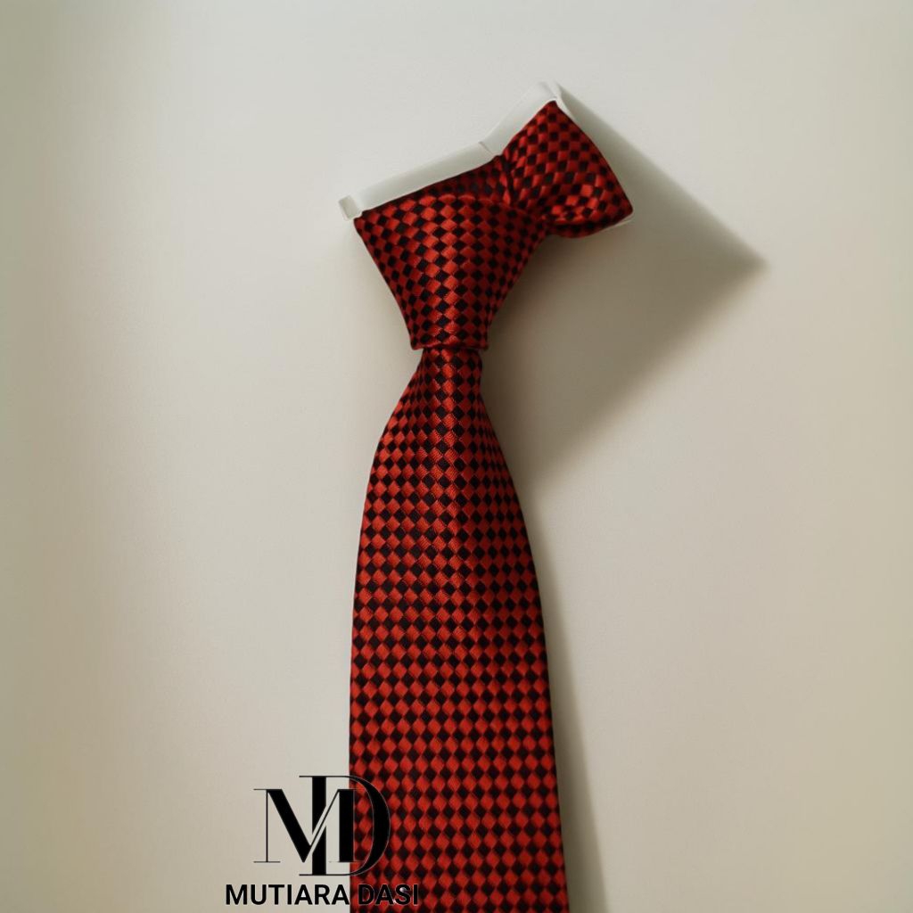 Dasi Pria Dasi Ikat Manual Dasi Motif Kotak Kotak Ukuran 7 Cm Maron