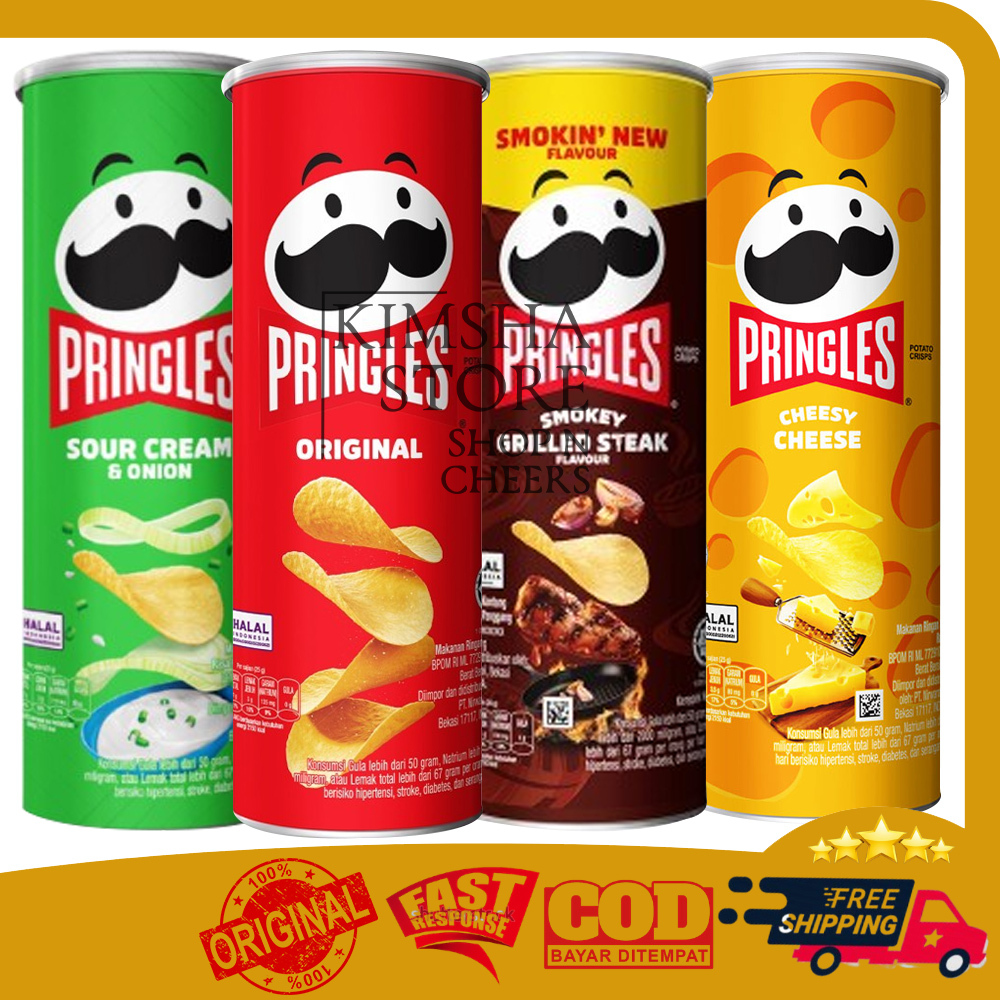 

Pringles Keripik Kentang Potato Chips Snack Camilan Makanan Ringan Cemilan Kripik 102 gram