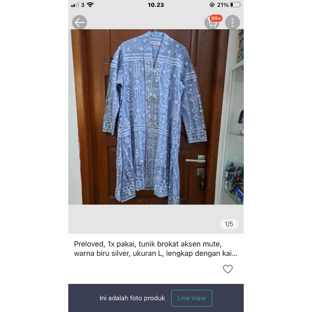 Tunik Brokat Pl plus kain songket "SOLD"