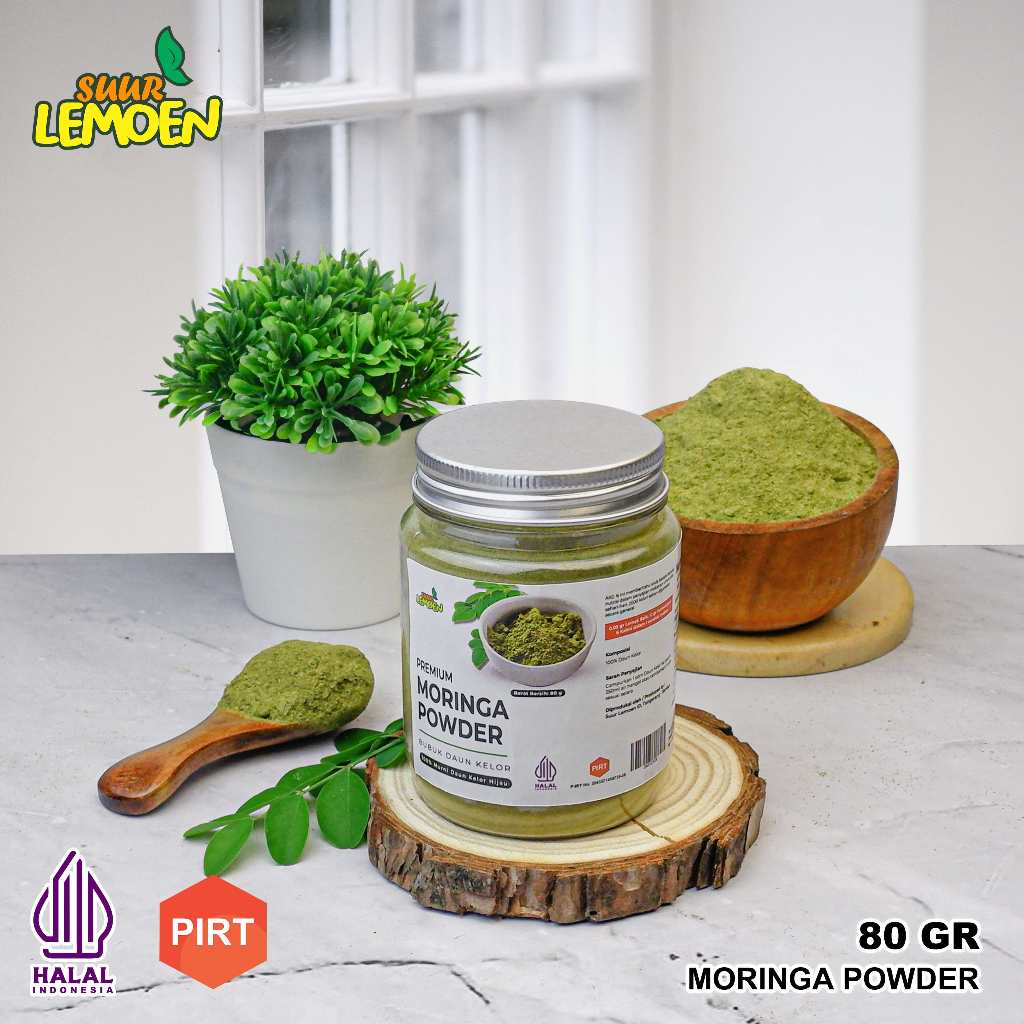

Suur Lemoen Daun Kelor Bubuk 80gr Premium / Moringa Powder 80gr Premium 100% Organik