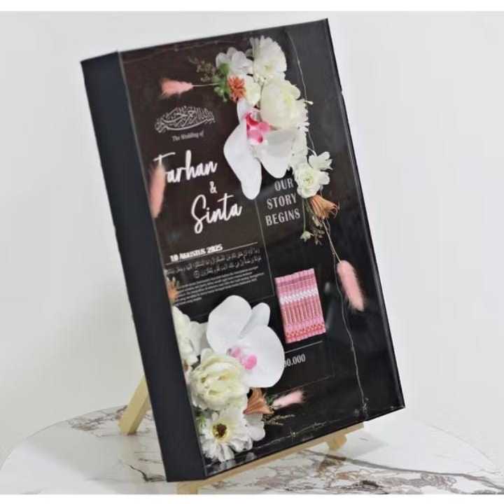 Mahar Box Hitam Full Acrilik Sliding 35x35x5 cm