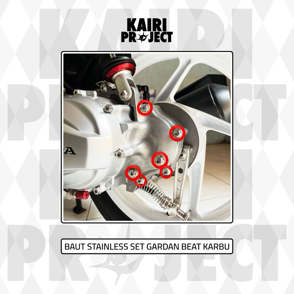 Baut Stainless Set Gardan Beat Karbu