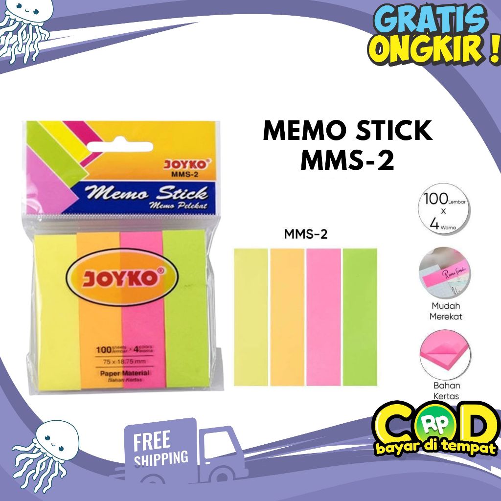 

KERTAS MEMO/STICKY NOTE/MEMO STICK JOYKO MMS-2 / Sticky Note