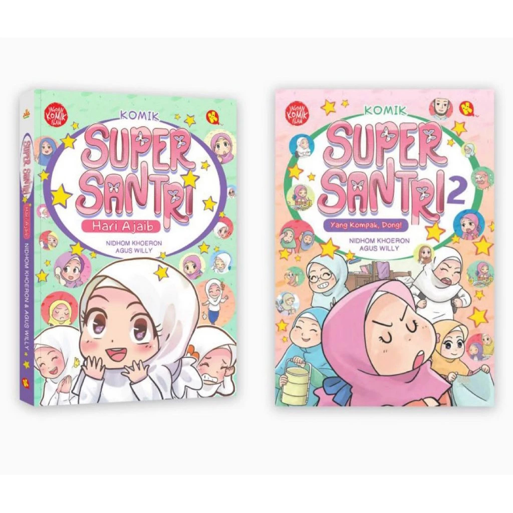 Paket 2 Buku Komik Super Santri JILID 1 & 2 FULL COLOR Buku Anak Kehidupan Pesantren Komik Islam - k