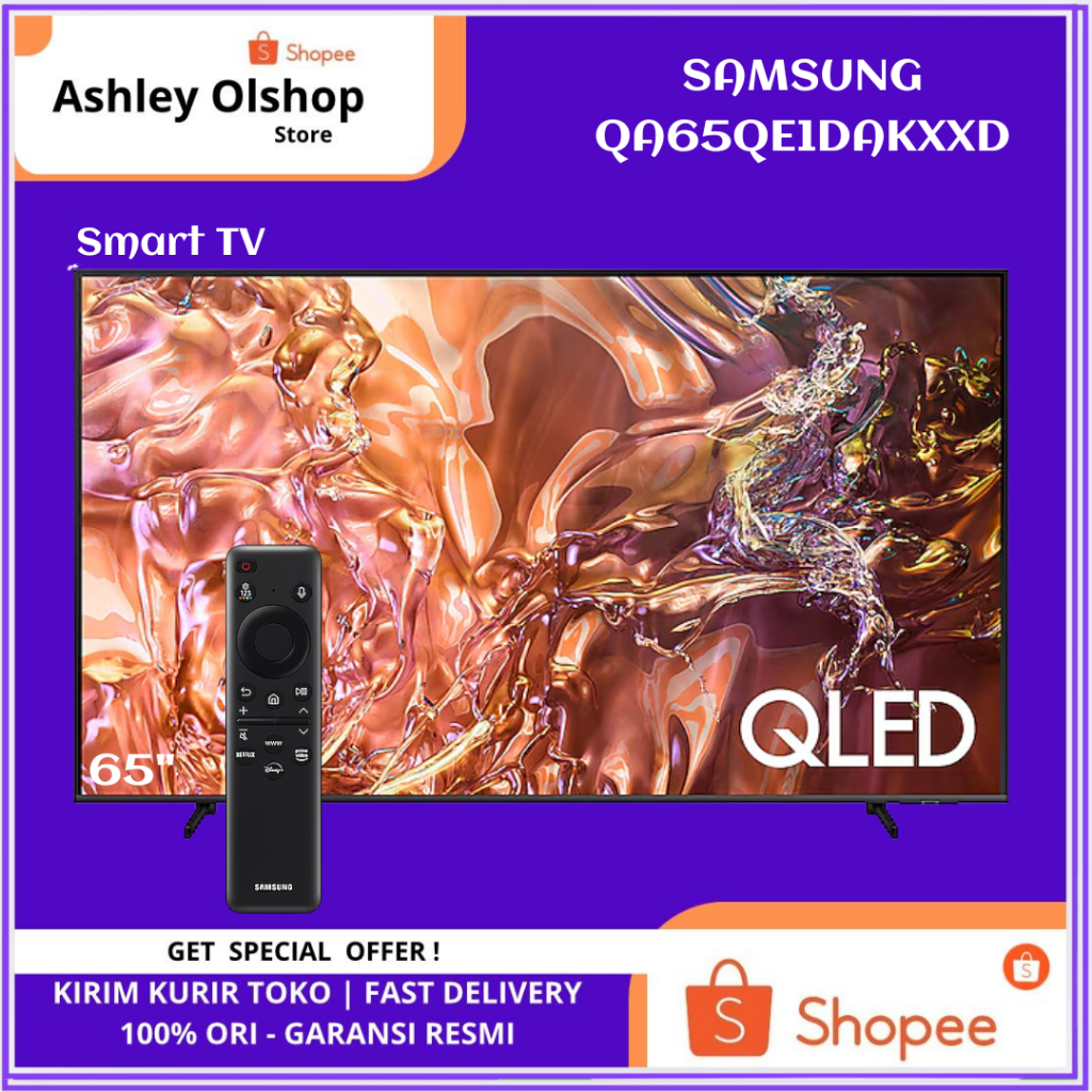 Televisi QLED TV Samsung QA65QE1DAKXXD 4K Smart TV 65 Inch QED1 Samsung 65QE1D