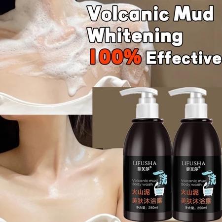 Volcanic Mud Body Wash Whitening Shower Gel Oil Control Deep Cleaning Body Wash Sabun Mandi Lumpur G
