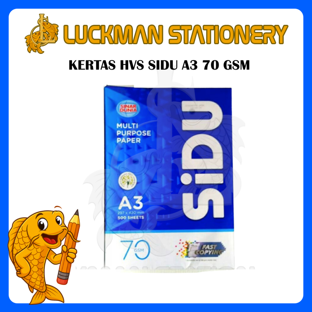 

LUCKMAN STATIONERY - KERTAS HVS SIDU A3 - A4 - F4
