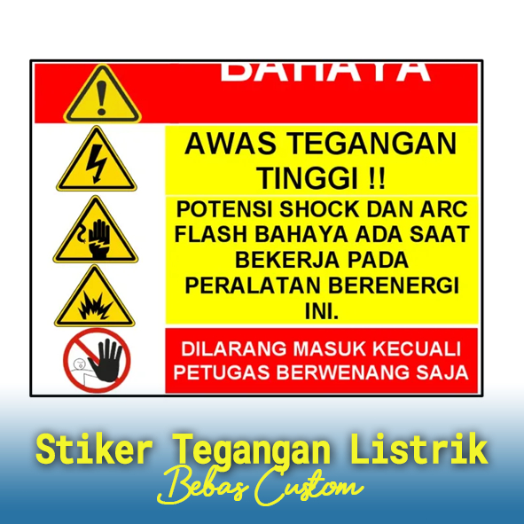 

Stiker Bahaya Tegangan Listrik, Stiker Petunjuk Bahaya Tegangan Listrik, Stiker Darurat, Stiker Quantac Anti Air, Stiker Bahaya Tegangan Listrik Ukuran 20x25cm