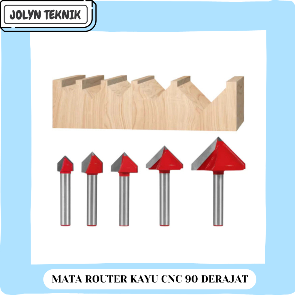 (JT) MATA ROUTER KAYU CNC BITS - ENGRAVING ROUTER BIT MATA ROUTER 90 DERAJAT