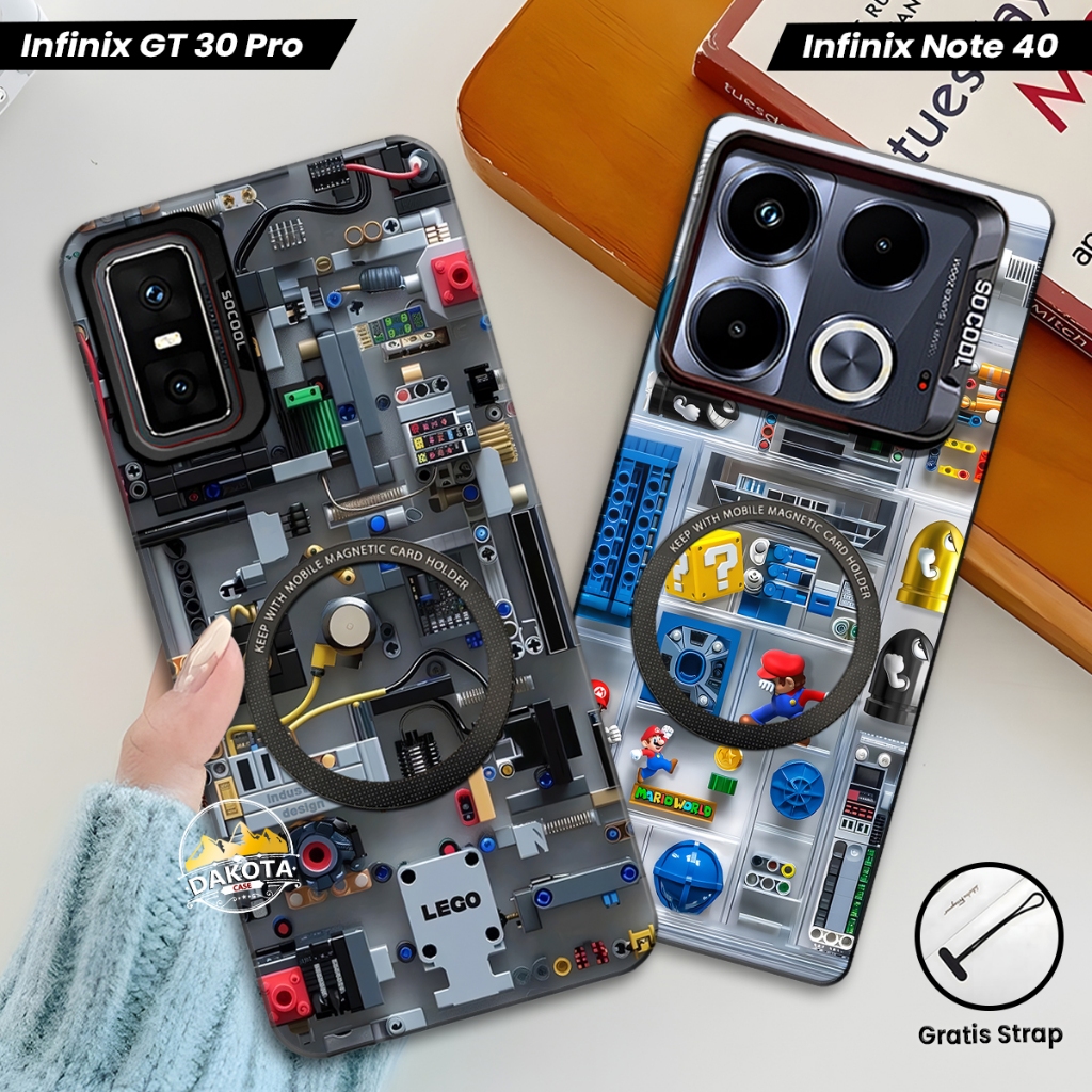 Casing Magnetic Infinix GT 30 PRO / GT 20 PRO / GT 10 PRO IMD Hologram Gambar Lego | Casing Support 