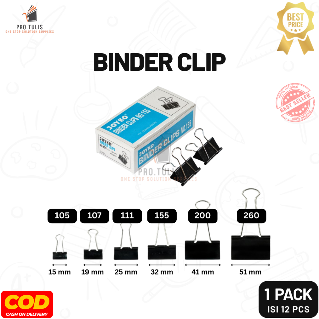 

(1Pack) Joyko Binder Clip Lengkap ProTulis