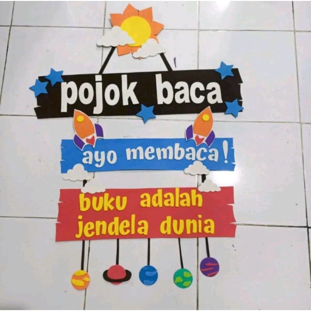 HIASAN KELAS PAUD TK SD POJOK BACA / DEKORASI KELAS BAHAN SPON