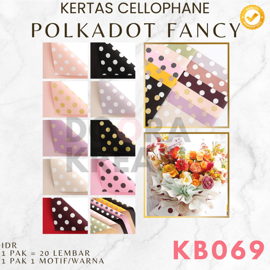 

Kertas Cellophane Buket Bunga Polkadot Fancy [Ecer]