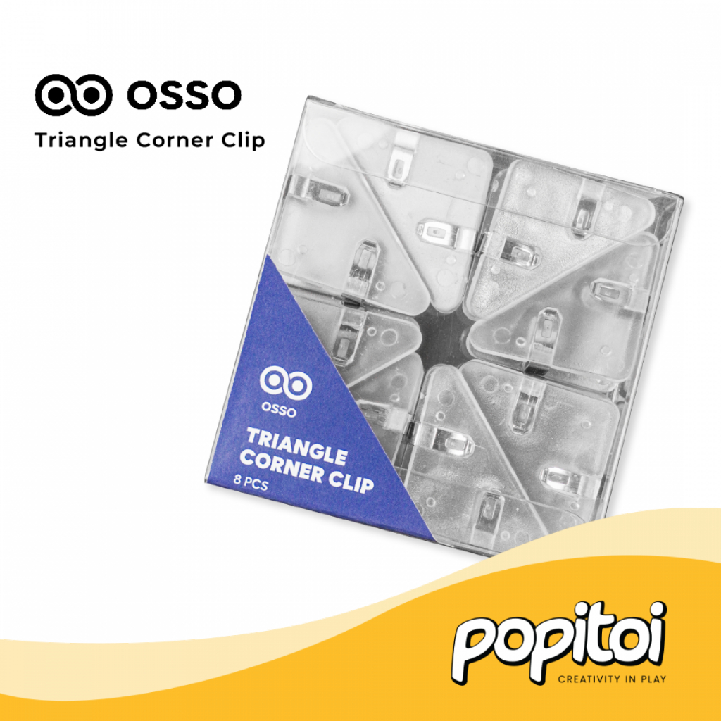

OSSO Transparent Triangle Plastic Corner Paper Book Clip Plastik Bookmark transparan acrylic akrilik klip