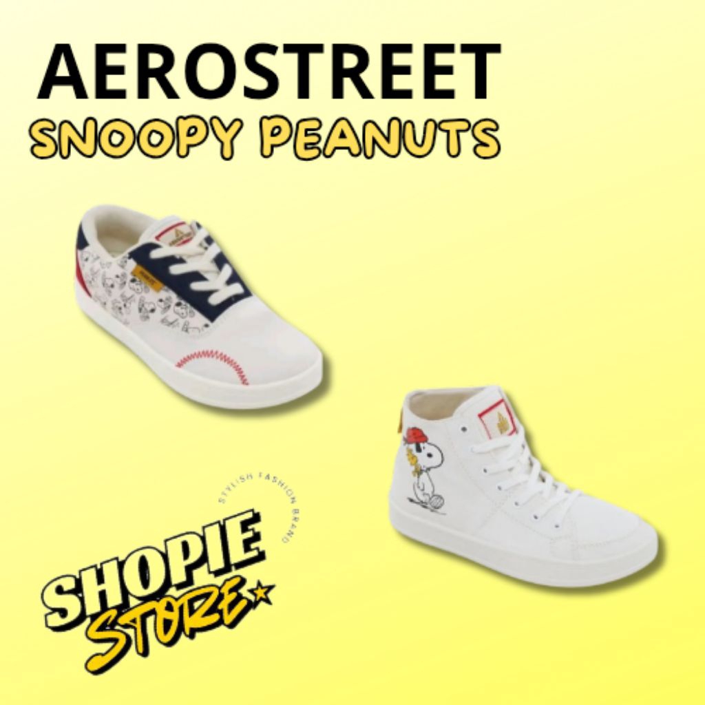 [ORIGINAL] AEROSTREET X SNOOPY PEANUTS HIGH/LOW CUT 37-44 Sepatu Sneakers Casual