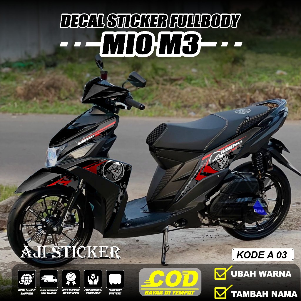 (COD) Sticker Decal Mio M3 Full Body - Aksesoris Variasi Sticker Yamaha Mio M3 Mio Z Mio 125i Full B