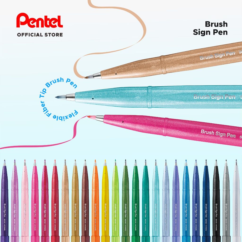 

Brush Pen | Lettering Brush Sign Pen Pentel AllColor Fluorescent SES15C | Kaligrafi Komik Doodle pen