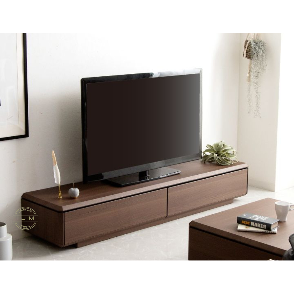 Cabinet Meja TV Bufet TV Pendek Modern Model Terbaru Kayu Jati Simple Elegant